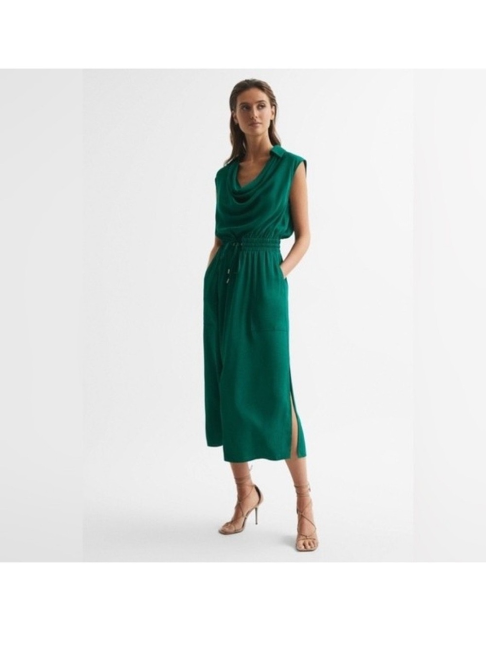 Reiss Tia Cowl Neck Midi Dress EUC Sz 12